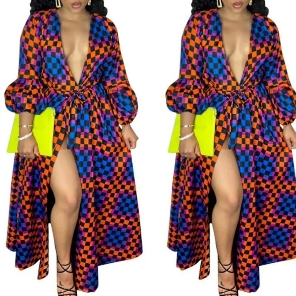 Checkers Multi-Color Dress - Picture 1 of 9